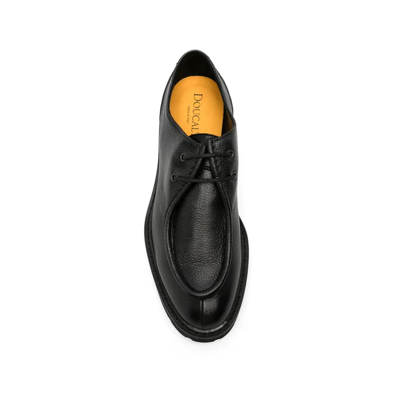 Doucal’s Grained Leather Derby “Black” (DU2737PHILUF05 4NN00)