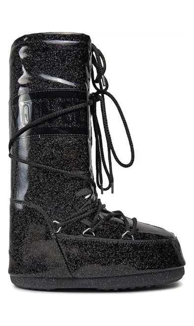 Moon Boot Icon Glitter Boot Black (14028500001)