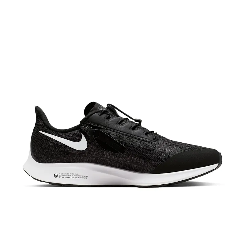 Nike Air Zoom Pegasus 36 FlyEase Black Black/Thunder Grey-White (BV0613-001)