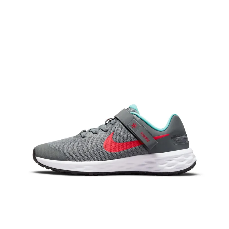 Nike Revolution 6 FlyEase Older Kids’ Easy On/Off Road Running Grey 50% Sustainable Materials (DD1113-006)