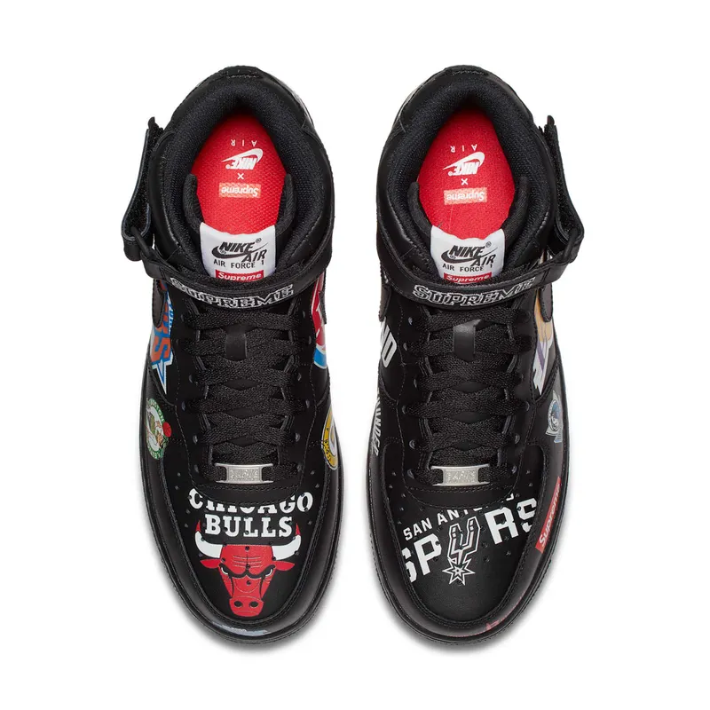 Nike x Supreme x NBA Air Force 1 Mid Black (AQ8017-001)