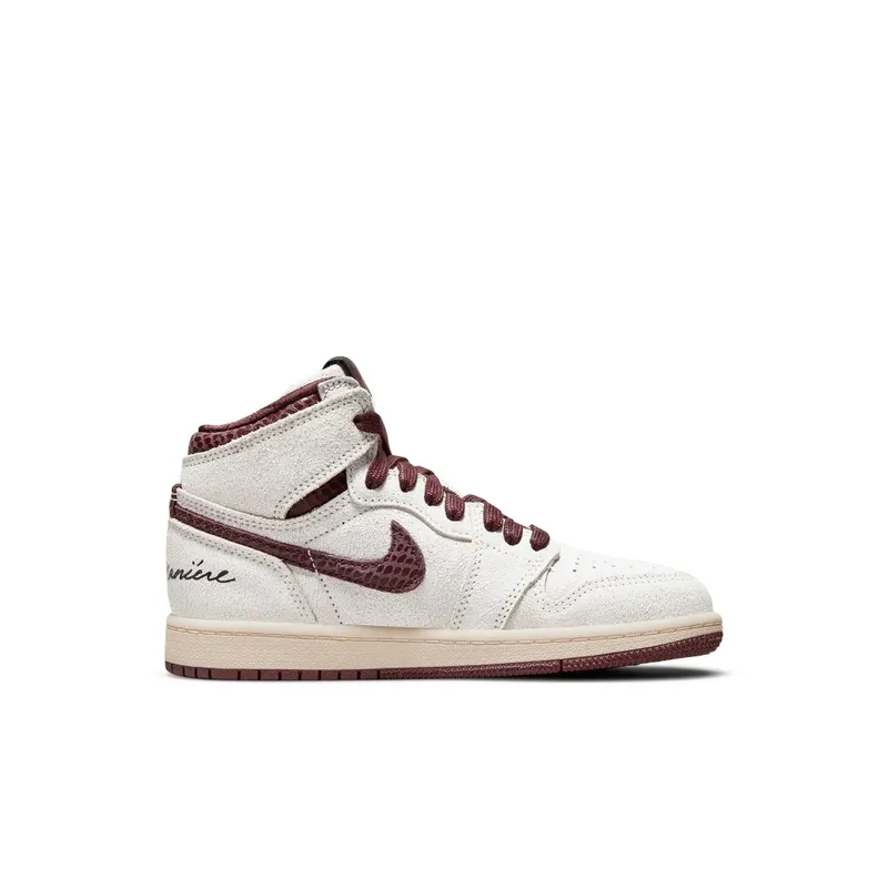 Air Jordan x Ma Maniere 1 High OG (PS) – “Sail / Burgundy Crush” (DO7099-100)