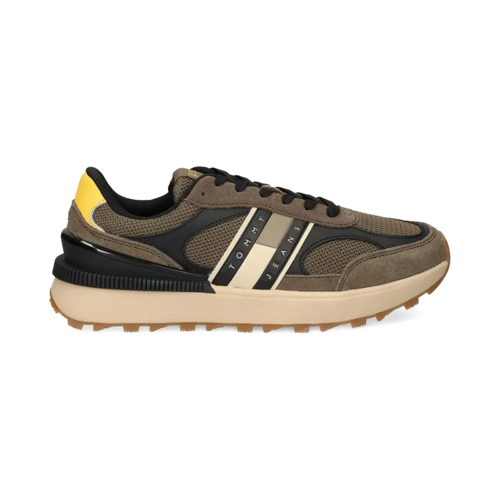 Tommy Jeans low top with echt leer-garnering model ‘TECHNICAL RUNNER ESS’ (EM0EM01537)