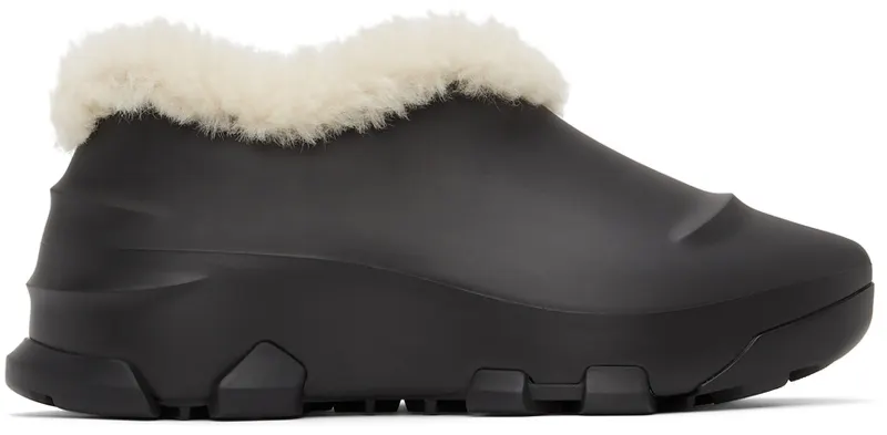 Givenchy Black Shearling Monumental Mallow Sneakers (BHZ018H12J)