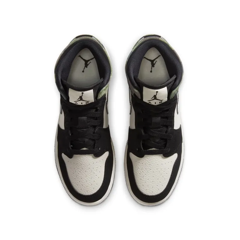 Jordan 1 Mid Camo (GS) Light Bone/Black (CW5550-001)