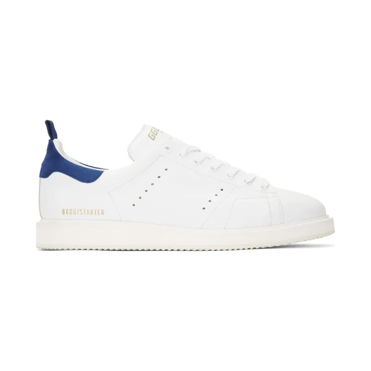Golden Goose White and Blue Starter Sneakers (G35MS631.Q5)