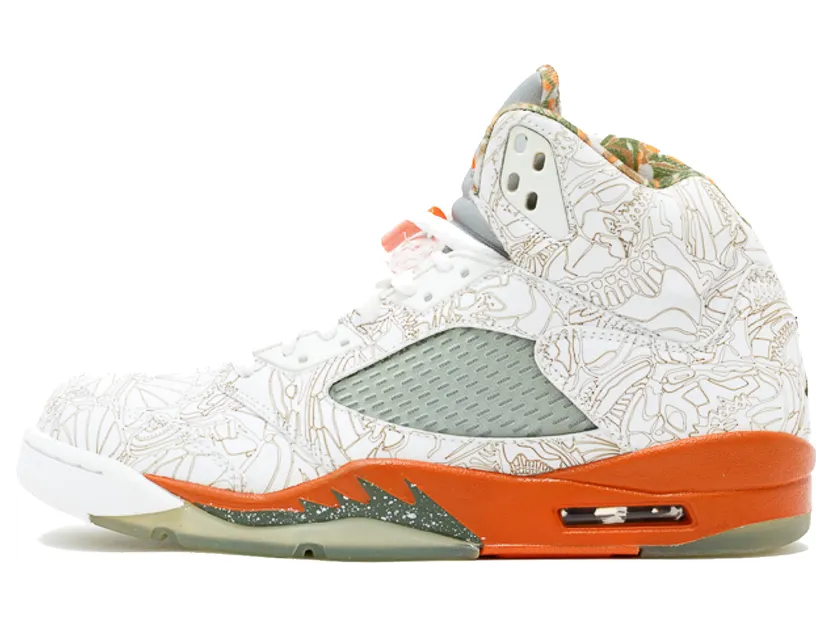 Air Jordan 5 Retro RA ‘Laser’ White/Army Olive-Solar Orange-Bison (315749-131)
