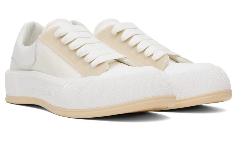 Alexander McQueen White Deck Plimsoll 8993 OP.WH/WHI/PARCH (711098W4UB2) (4)