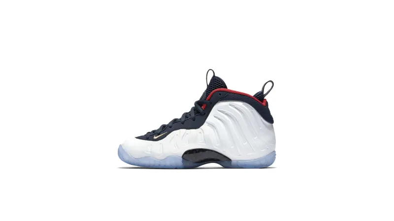Nike Air Foamposite One Olympic (GS) Obsidian/University Red-Metallic Gold-White (644791-403)