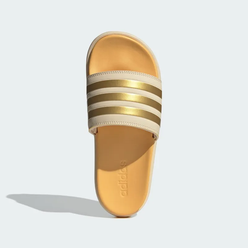 adidas Adilette Platform Slides Crystal Sand Gold Metallic Semi Spark (IF3422)