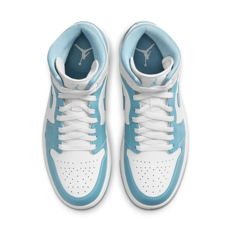 Jordan 1 Mid UNC (2022) (W) – “White / Worn Blue / Sail” (BQ6472-141)