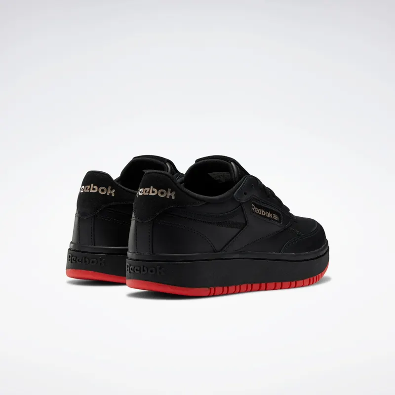 Reebok Cardi Coated Club C Double Shoes Core Black / Vector Red / Rose Gold
