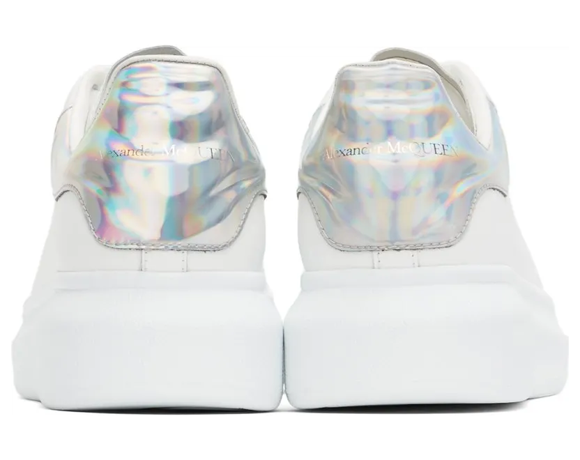 Alexander McQueen White & Silver Oversized Sneakers (688525WHVIU9071) (4)