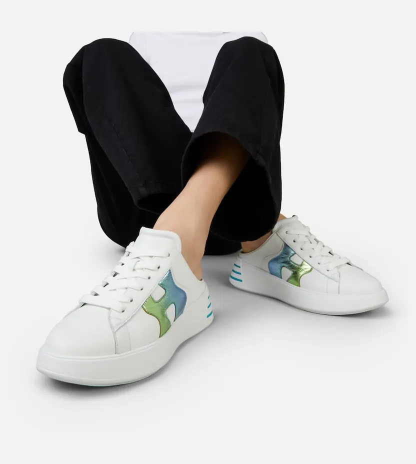 Hogan Rebel – Mules White Blue Green (HXW5640EG82N9V0VA3) (5)