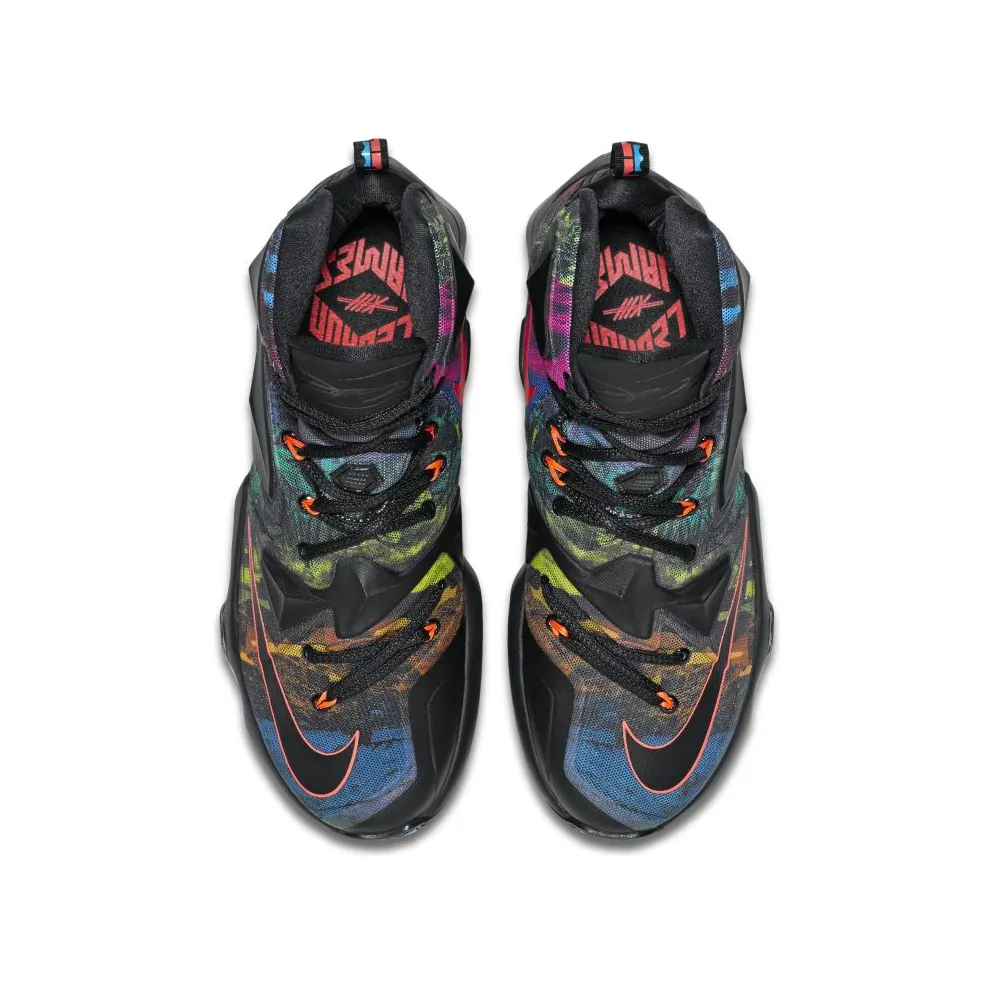 Nike LeBron 13 Akronite Black/Black-Hyper Orange-Blue Lagoon (807219-008)