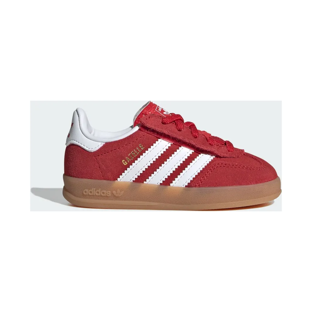 Adidas GAZELLE INDOOR COMFORT CLOSURE ELASTIC LACE schuhe Better Scarlet / Cloud White / Gum (IH9132)