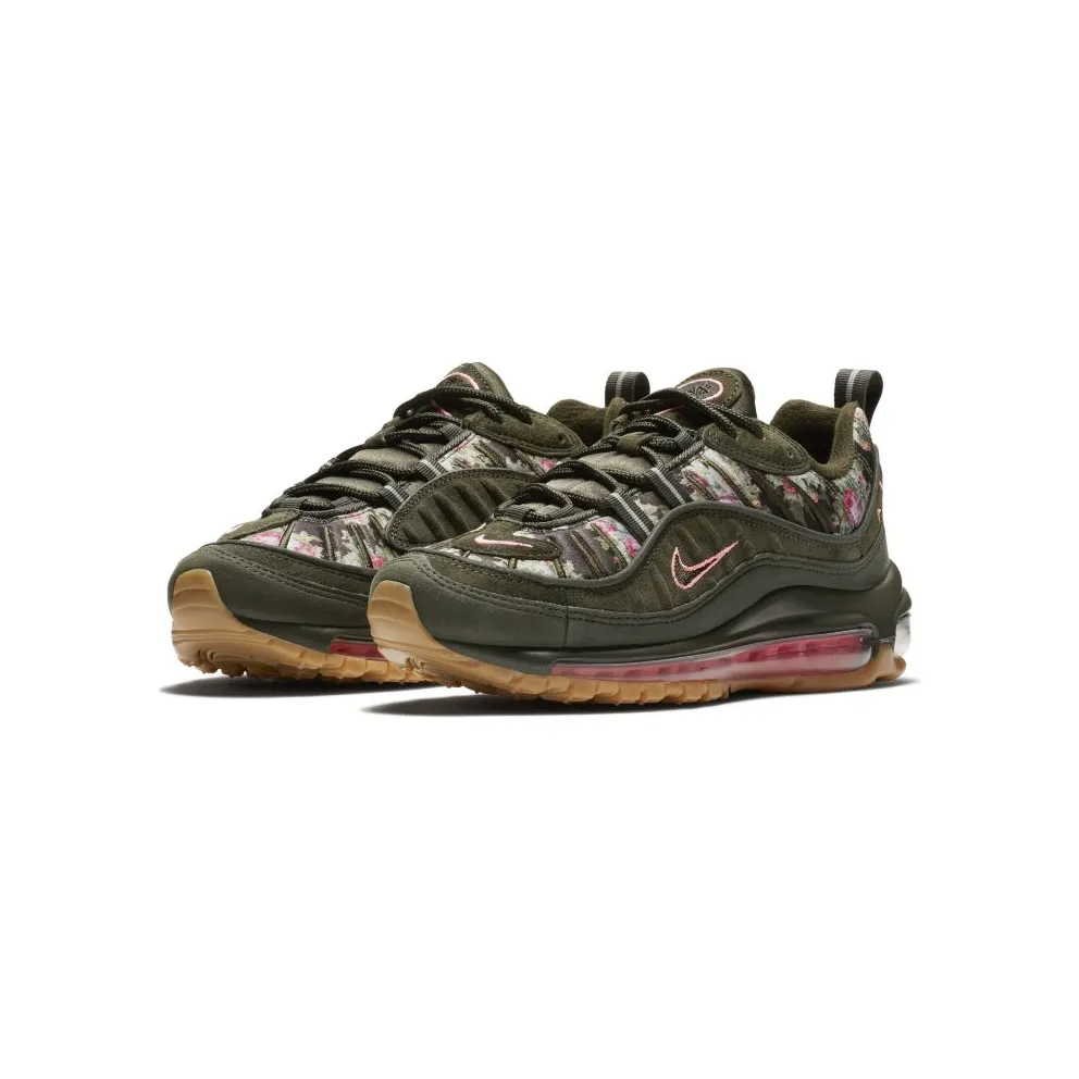 Nike Air Max 98 Floral Sequoia (W) Sequoia/Metallic Black-Sunset Pulse-Gum Light Brown (AQ6468-300)