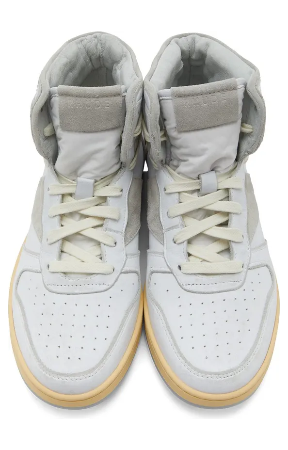 Rhude White & Grey Rhecess Hi Sneakers (RHFW21FO24039554) (5)