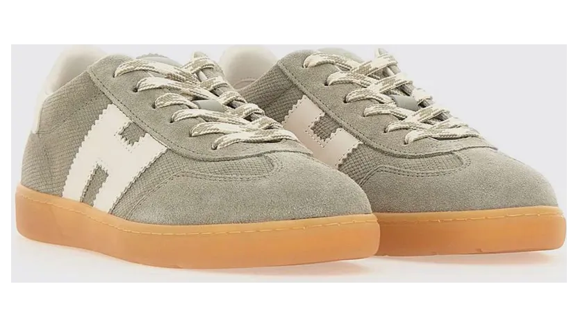 Hogan Cool Embossed Suede Sneakers Green (HXW6470FB60UWX0RV7)