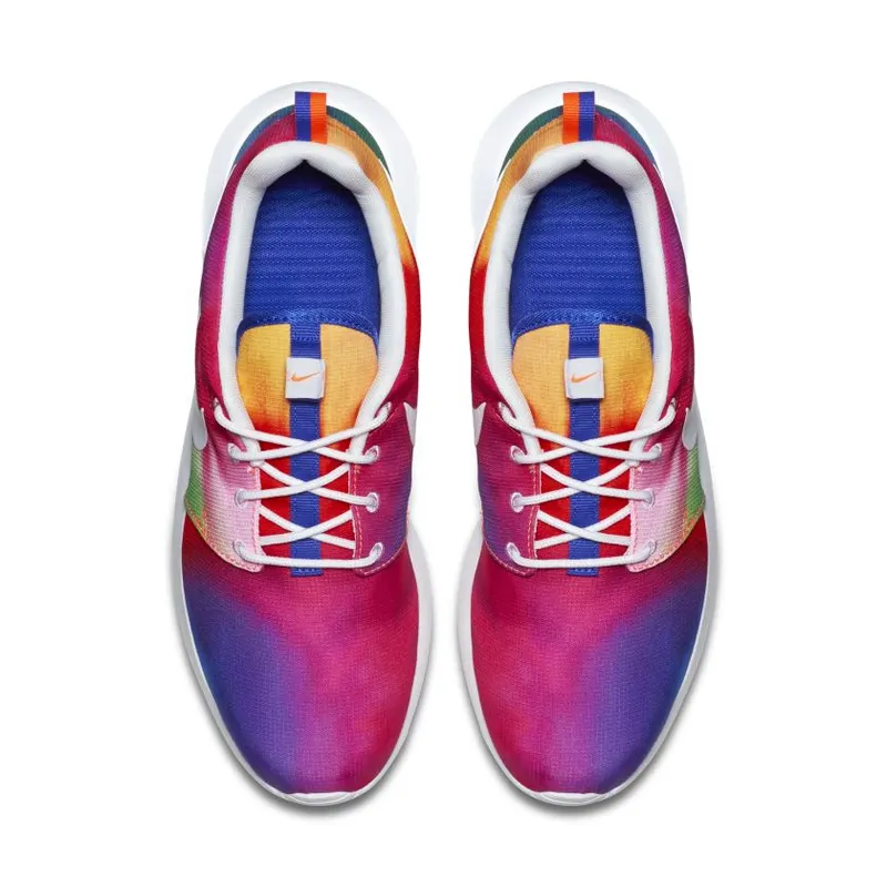 Nike Roshe Run Tie Dye Rainbow Court Purple/White-Total Crimson (655206-518)
