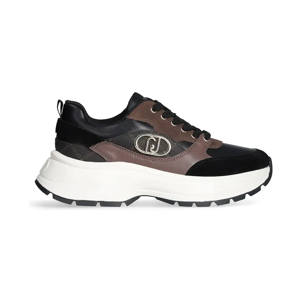 Liu Jo sneaker Calf Leather/Monogra Black/Brown (BF5035PX740S1033)