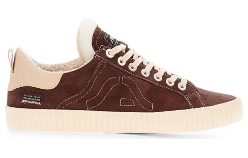 springa Wavy suede logo-patch sneakers – Bruin (WAVYSUEDEBROWN)