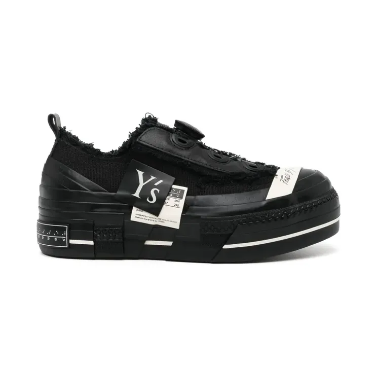 Ys Y’s Plateau-Sneakers mit ausgefransten Kanten “Black” (YKE07885C1BLACK)