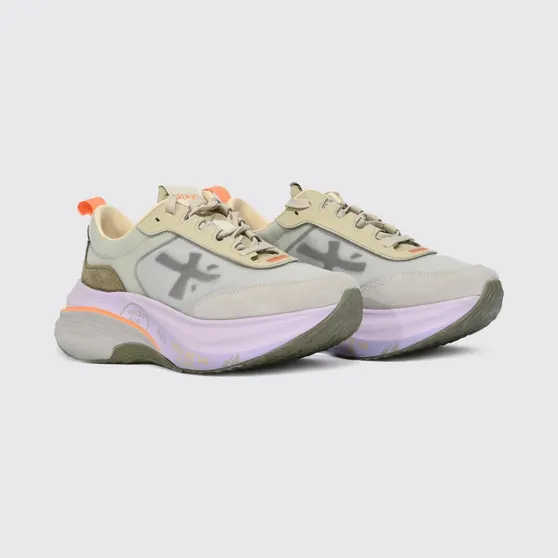 Premiata Hill Nylon and Suede Sneakers White 2 (HILL7857)