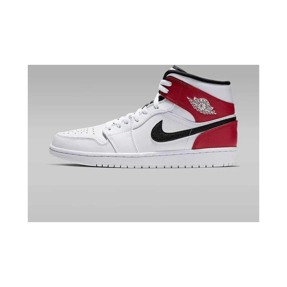 Jordan 1 Mid White Black Gym Red White/Black-Gym Red (554724-116)