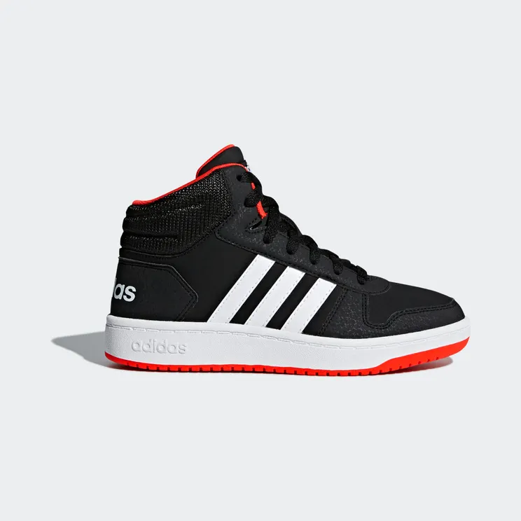 adidas Hoops 2.0 Mid Core Black / Cloud White / Hi-Res Red (B75743)