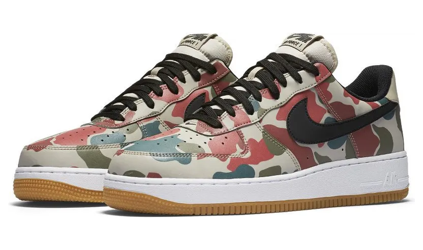 Nike Air Force 1 Low ’07 LV8 ‘Reflective Camo’ String/Black-White-Gum Light Brown (718152-201)