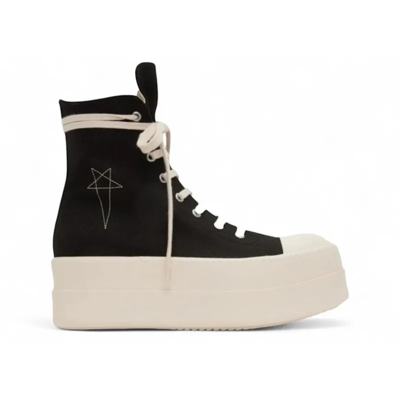 Rick Owens Hollywood DRKSHDW Double Bumper High Brushed Cotton Black Milk (DU02E7831BMOEM8-9811)