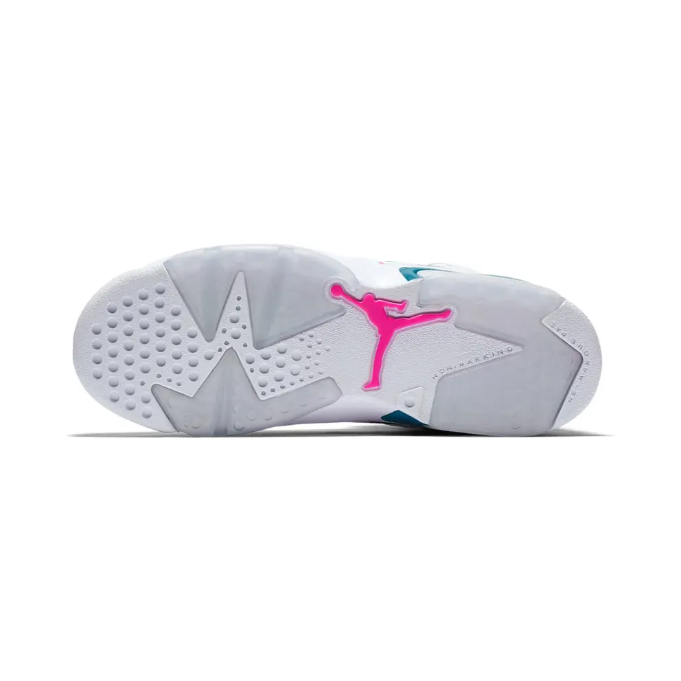 Jordan 6 Retro White Laser Fuchsia Green Abyss (GS) White/Laser Fuchsia-Green Abyss (543390-153)
