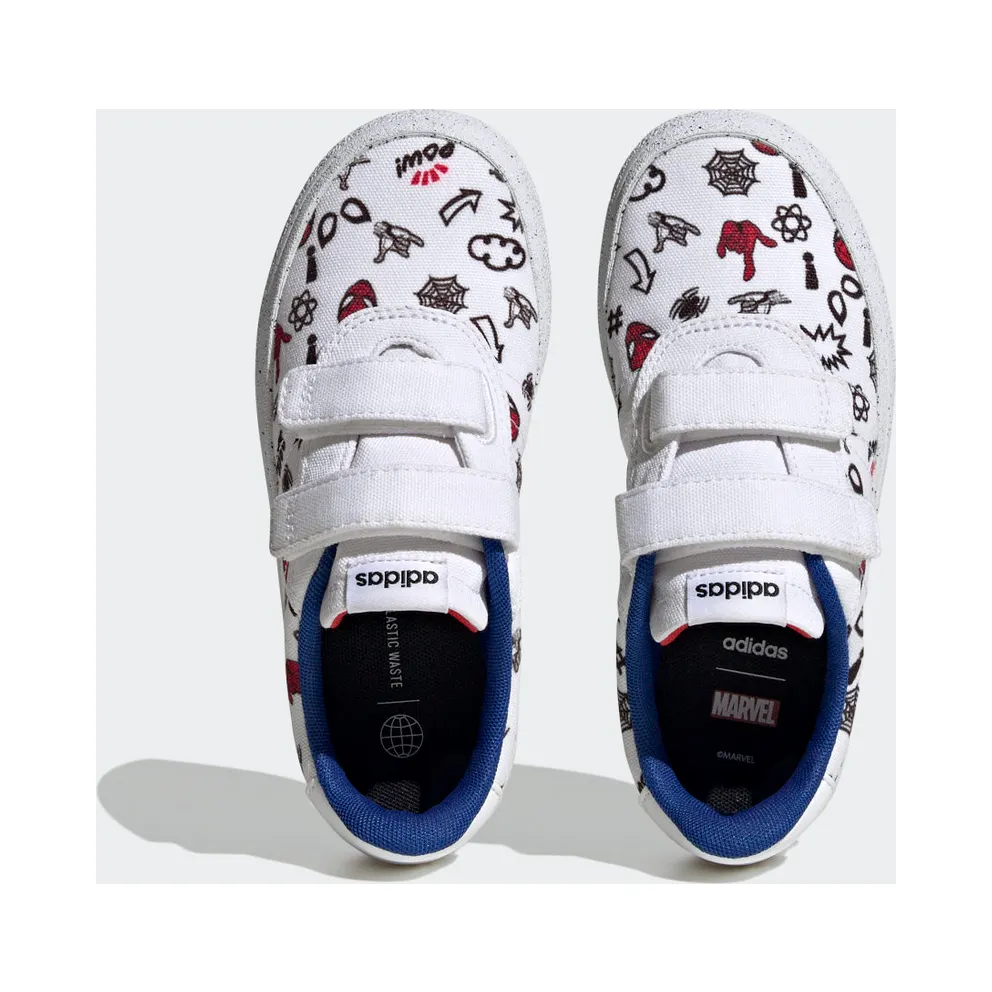 Adidas adidas x Marvel VULCRAID3R Spider-Man Lifestyle Skateboarding Hook-and-Loop Cloud White / Cloud White / Better Scarlet (HP7750)