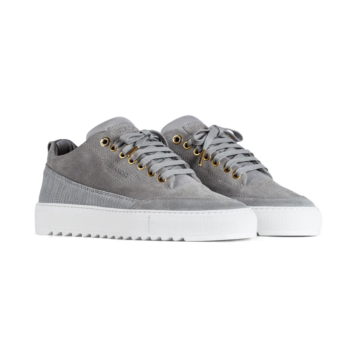 Mason Garments Torino Patterned Suede Grey Grau (SS21-28B)