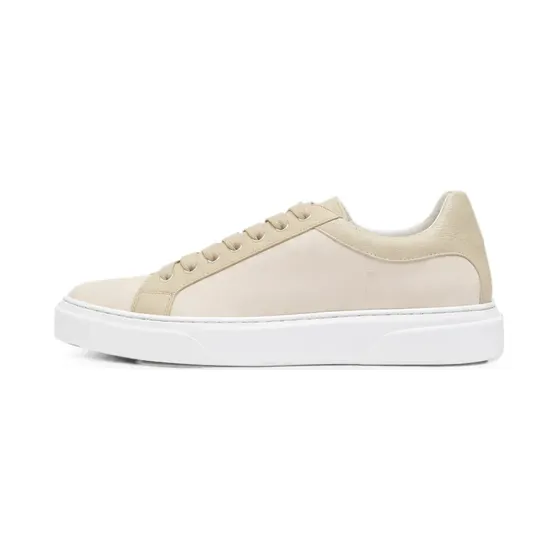 Pal Zileri Sneakers met leren afwerking en vlakken – Beige (64819)
