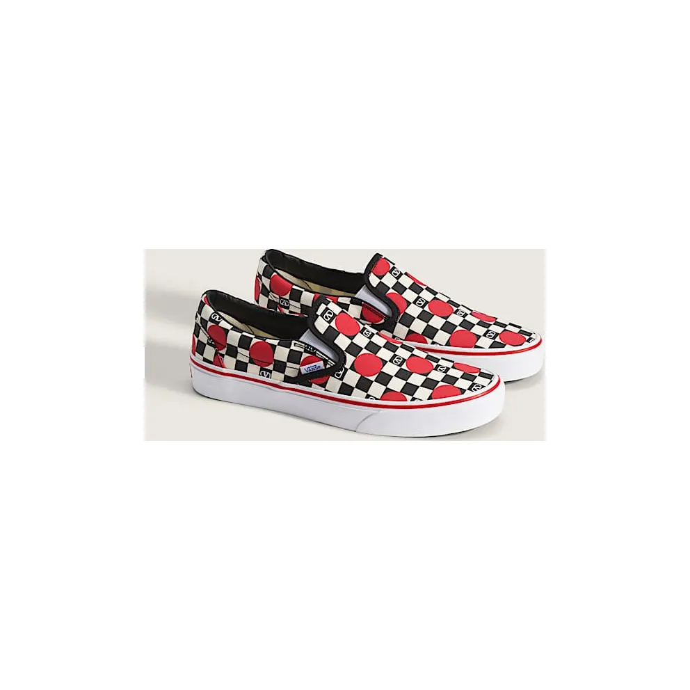 Vans Classic Slip-On Valentino Garavani Checkerboard Big Dots Black White Red (VN000XW4E0L)