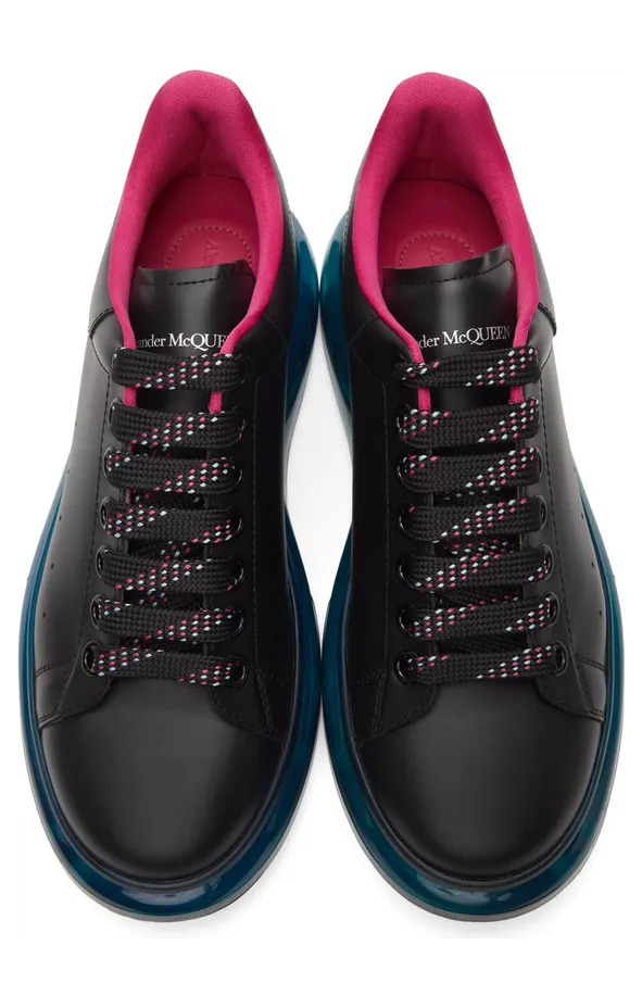 Alexander McQueen Black & Blue Clear Sole Oversized Sneakers (662657WHYBY) (5)