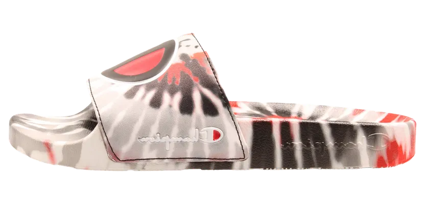 Champion Life™ IPO Tie Dye Slides GS “Black / Scarlet Red / Grey” (CP101192Y)