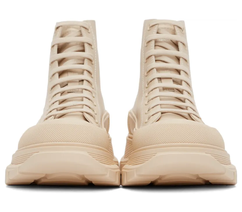 Alexander McQueen Beige Tread Slick High Sneakers (627206WIAG65593) (2)