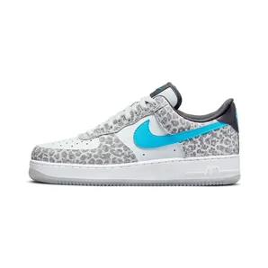 Nike Air Force 1 07 Low ‘Leopard’ Blue (2021) “Pure Platinum / Black / Particle Grey / Light Blue Fury” (DJ6192-001)