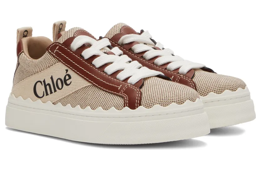 Chloé Beige Lauren Sneakers (CHC21W108R4) (4)