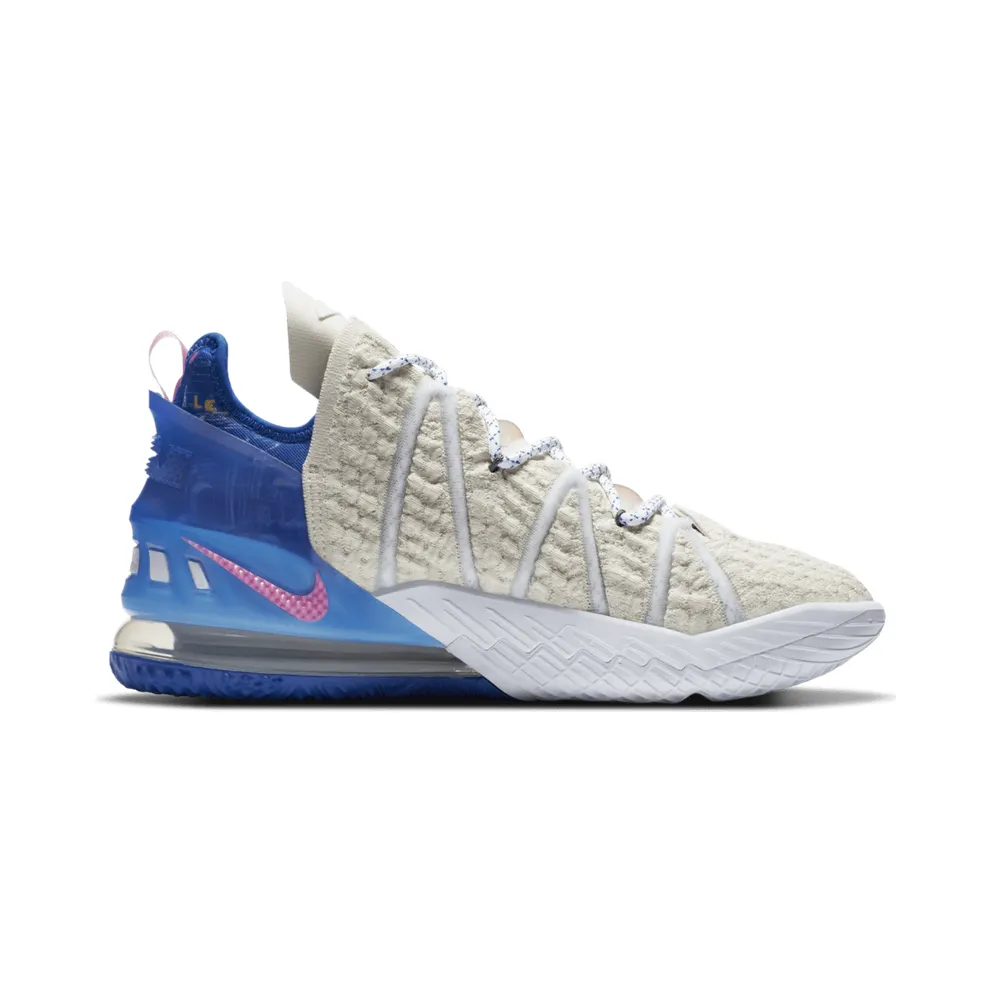 Nike LeBron 18 Los Angeles By Day Light Cream/Game Royal-Spiral Sage-Pink Glow (DB8148-200)