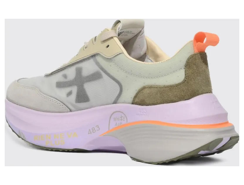 Premiata Hill Nylon and Suede Sneakers White 2 (HILL7857) (2)
