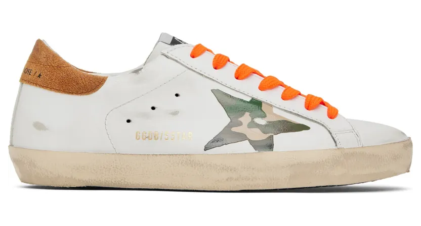 Golden Goose White Super-Star Classic Low-Top Sneakers (GMF00270.F002550.10904)