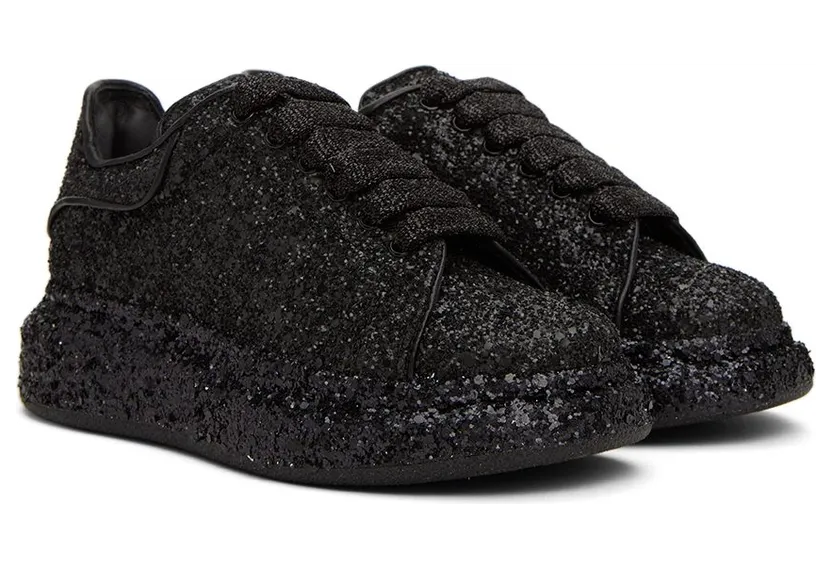 Alexander McQueen Kids Black All Over Glitter 1000 Black/Black (710103W4JF8) (4)