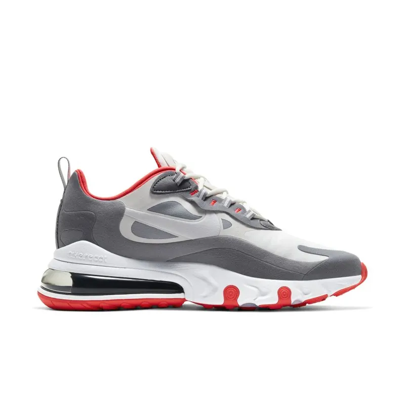 Nike Air Max 270 React Smoke Grey Red Summit White/Smoke Grey-Particle Grey-White (CT1264-100)