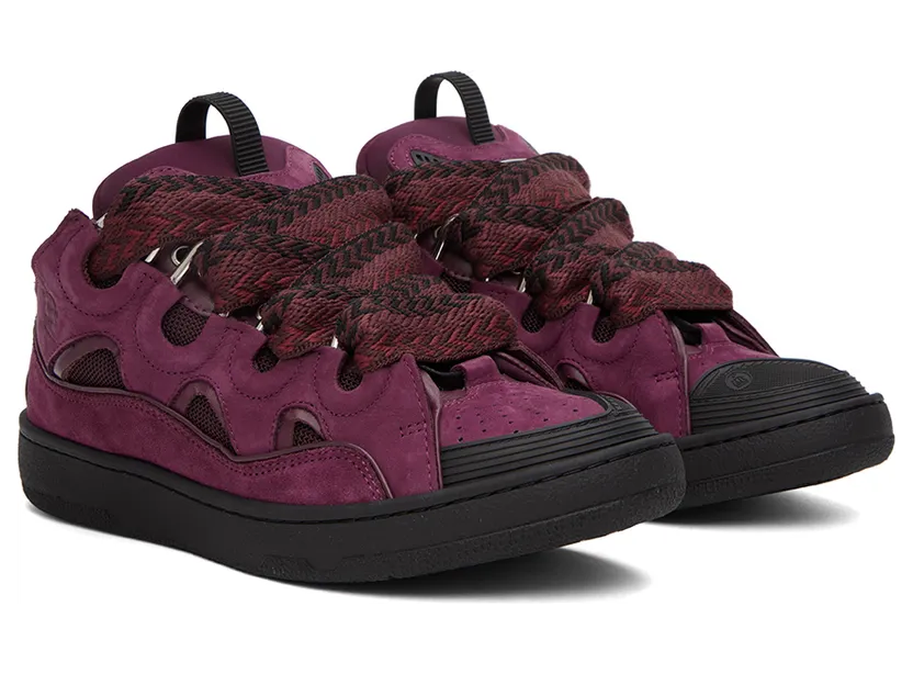 Lanvin Burgundy Curb Sneakers (FM-SKRK11-DRAG-H22) (4)