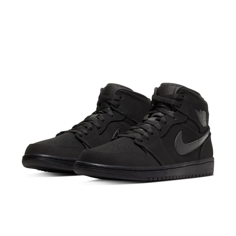 Jordan 1 Mid Triple Black (2020) Black/Black (554724-056)