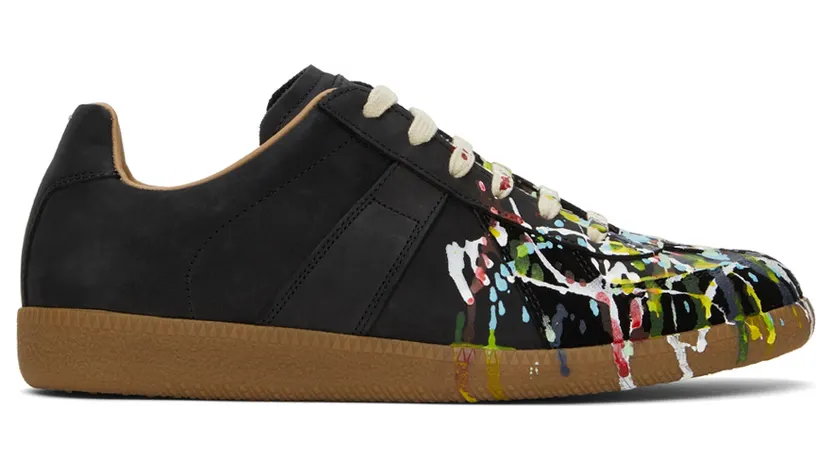 Maison Margiela Off-White & Multicolor Paint Drop Replica Sneakers (S57WS0240 P1892)
